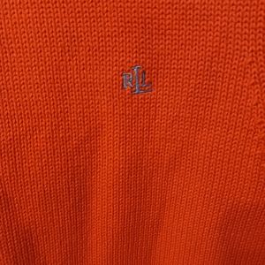Lauren Ralph Lauren medium, orange turtleneck sweater, sleeveless